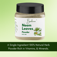 Banlieue Neem Leaves Powder Natural Herbal Powder for Skin and Hair Care |200gm(100x2)