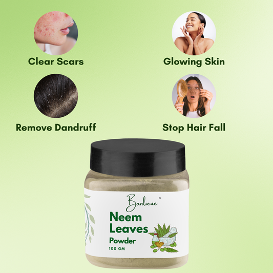 Banlieue Neem Leaves Powder Natural Herbal Powder for Skin and Hair Care | Clear - Banlieue