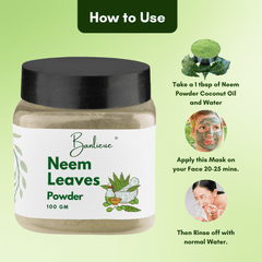 Banlieue Neem Leaves Powder Natural Herbal Powder for Skin and Hair Care |200gm(100x2)