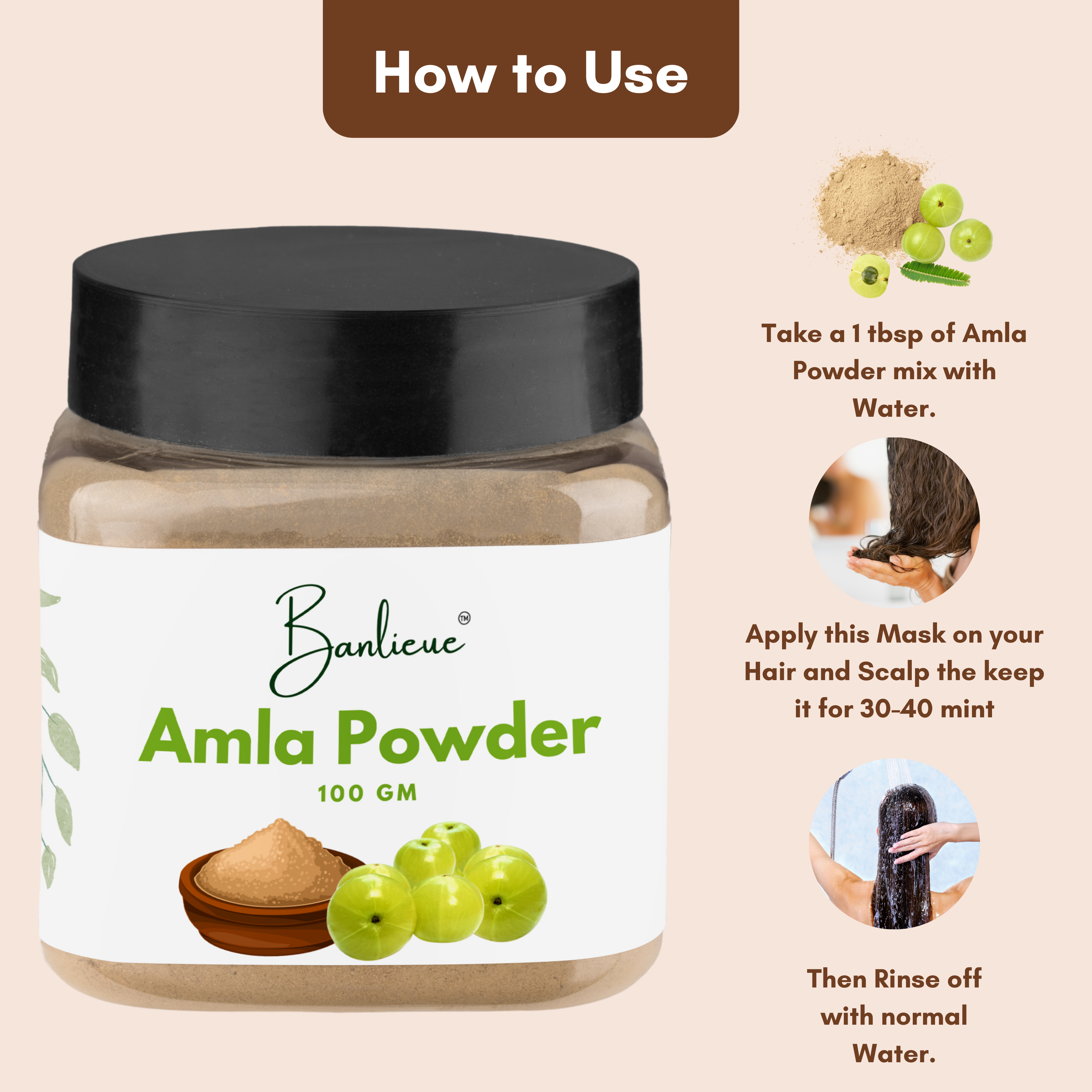 Banlieue Amla Powder Hair and Skin Care Solution | Chemical-Free, Paraben-Free, - Banlieue