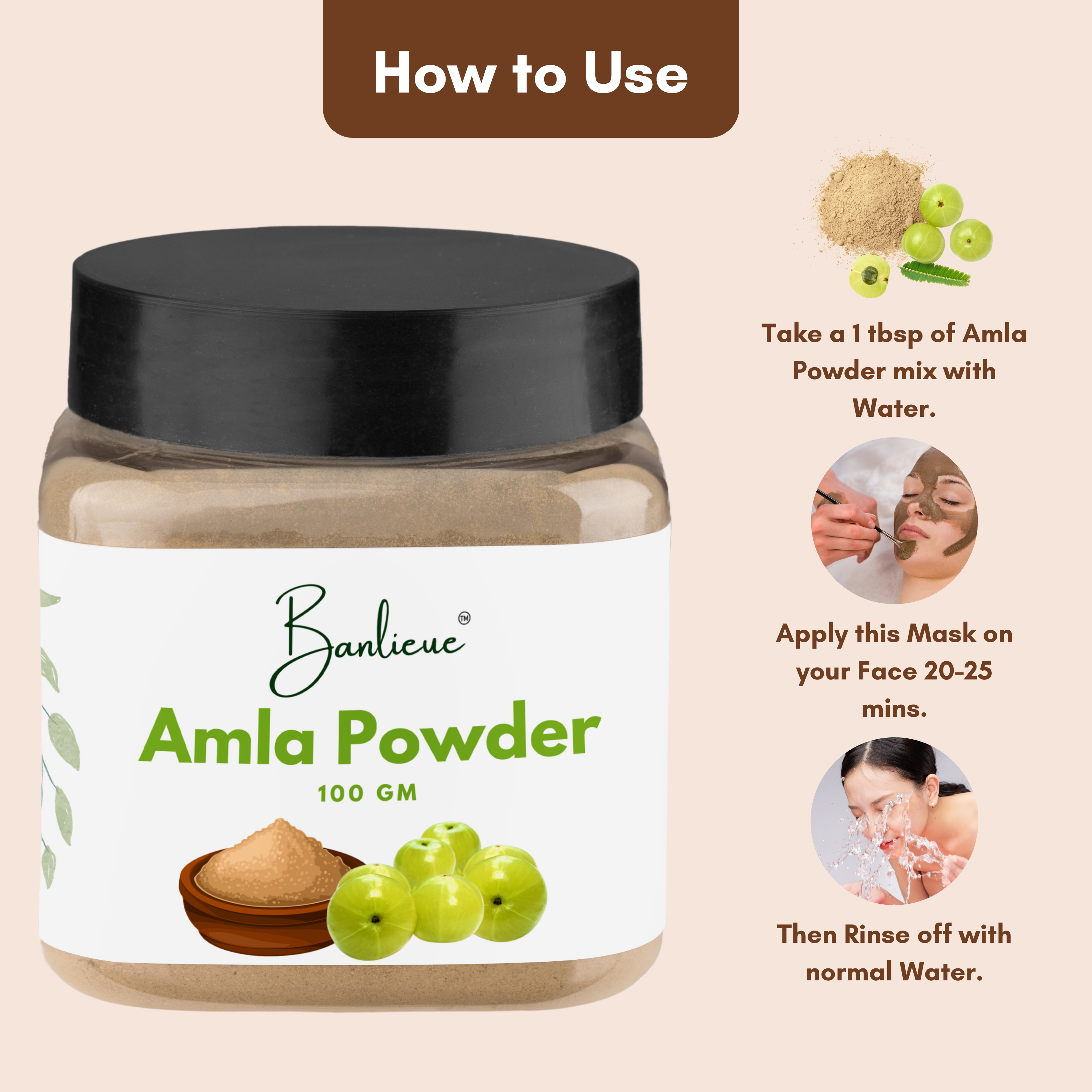 Banlieue Amla Powder Hair and Skin Care Solution | Chemical-Free, Paraben-Free, - Banlieue