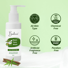 Banlieue Neem Face Wash Pure Natural & Safe 120ml | Soap Free Paraben Free Plant-Based