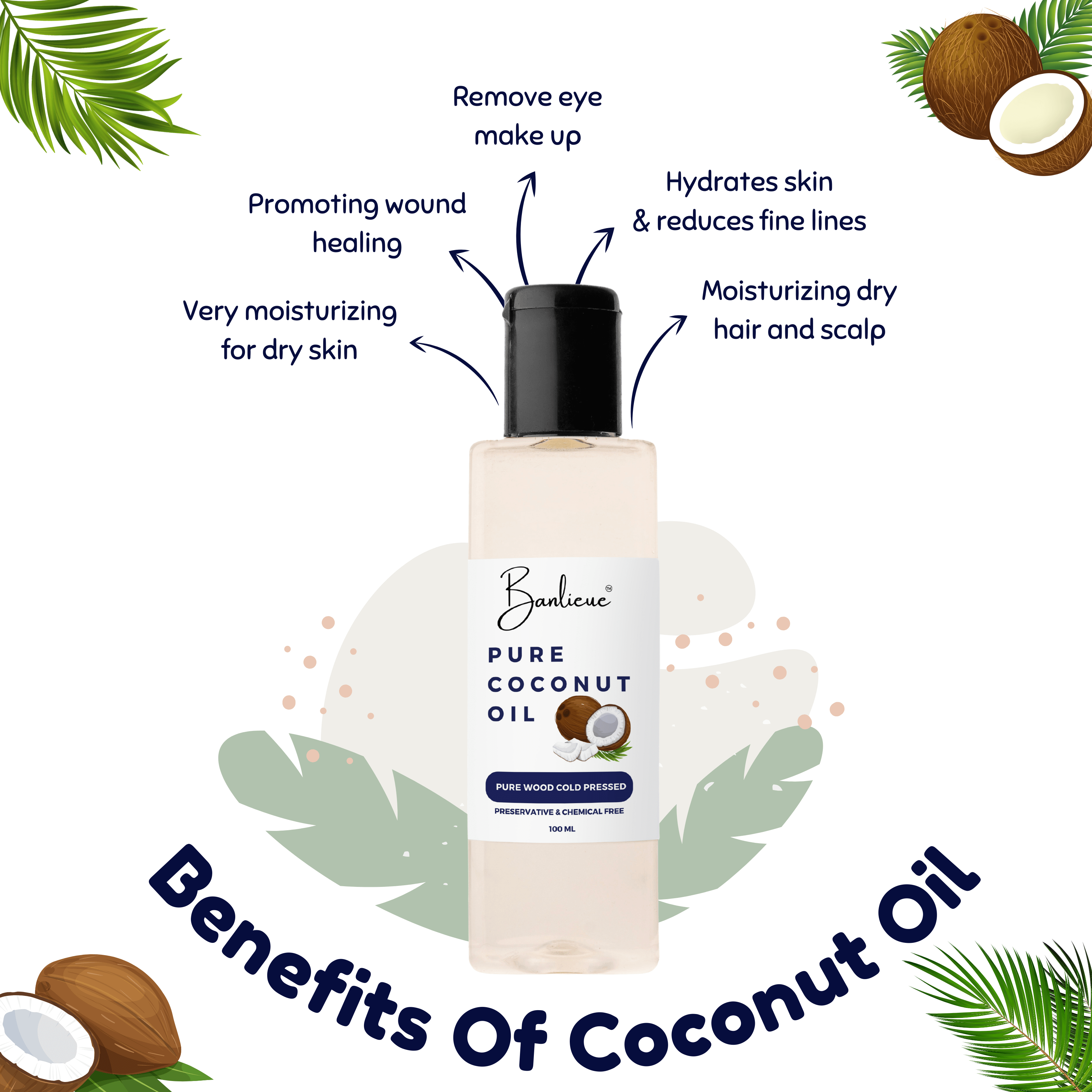 Banlieue Coconut Oil 100% Pure | For Hair & Skin, Coconut Virgin Oil for Baby Massage(pack of 2) - Banlieue