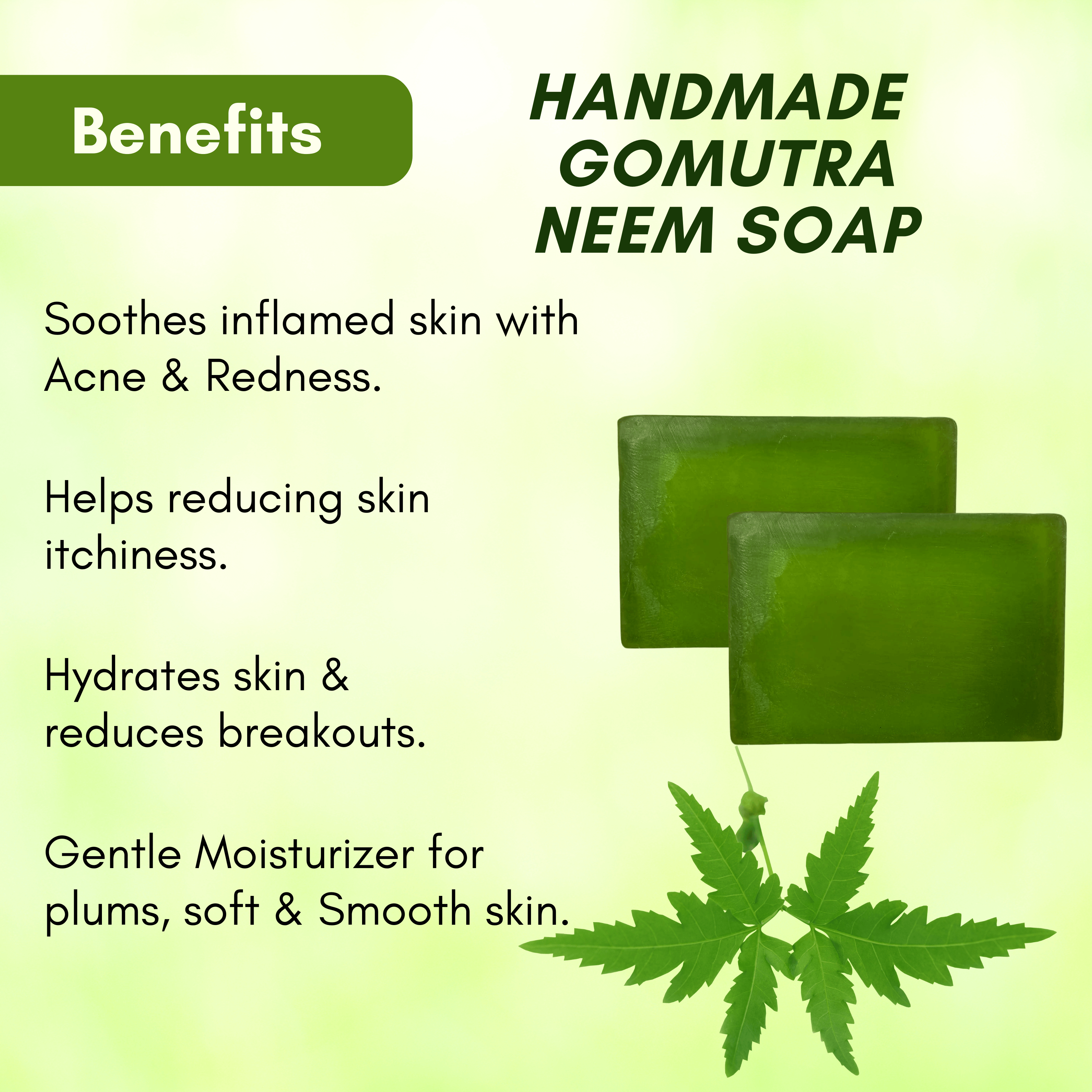 Banlieue Natural Neem Soap With the goodness of neem leaves and vitamin E infuse(pack of 4) - Banlieue