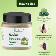 Banlieue Neem Leaves Powder Natural Herbal Powder for Skin and Hair Care | Clear - Banlieue