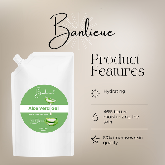 Banlieue Aloe Vera Gel Refill Pack | Pure & Natural Skincare Solution for All Skin type