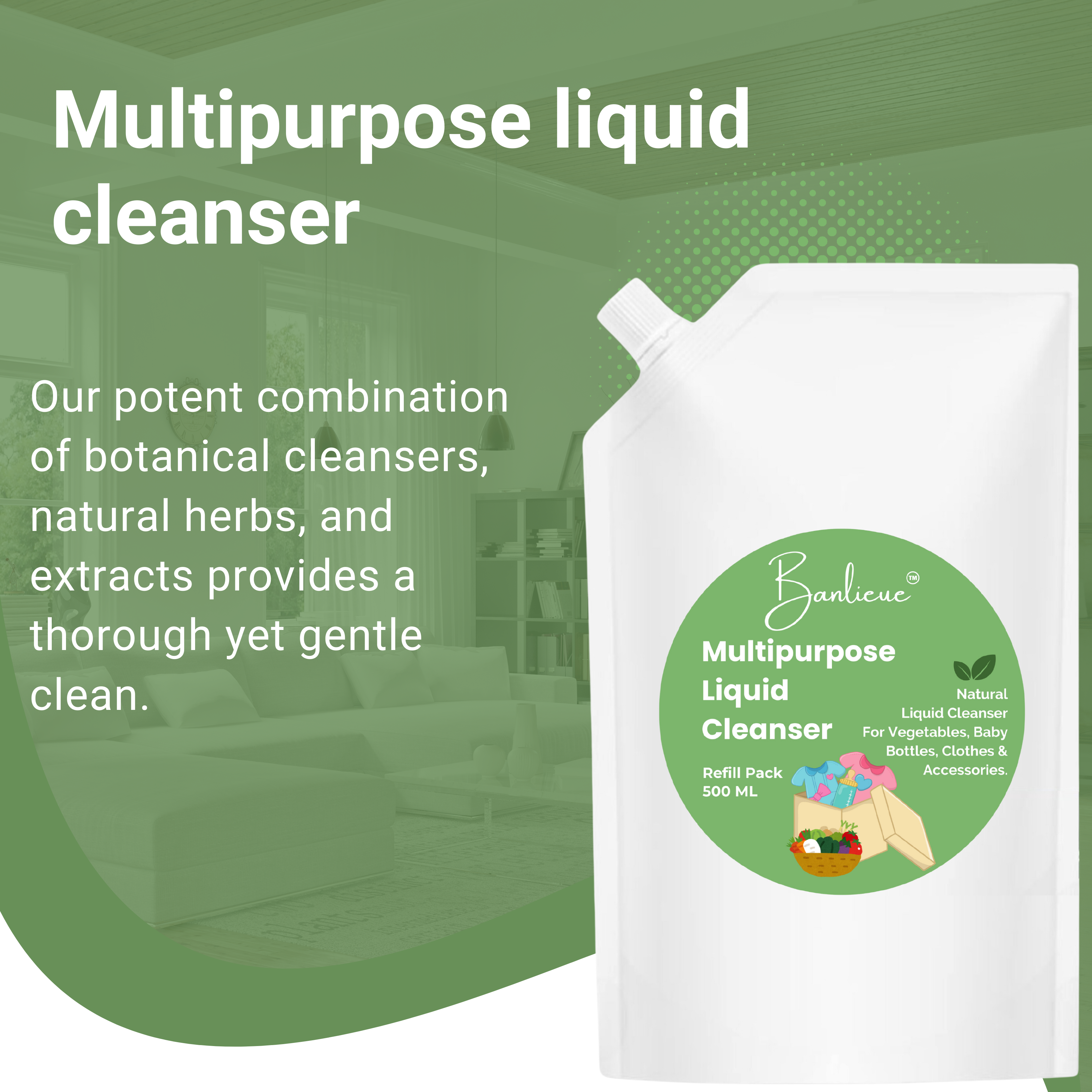 Banlieue 500ml Bottle Wash for Cleaning Baby Bottles, Nipples, Accessories - Banlieue