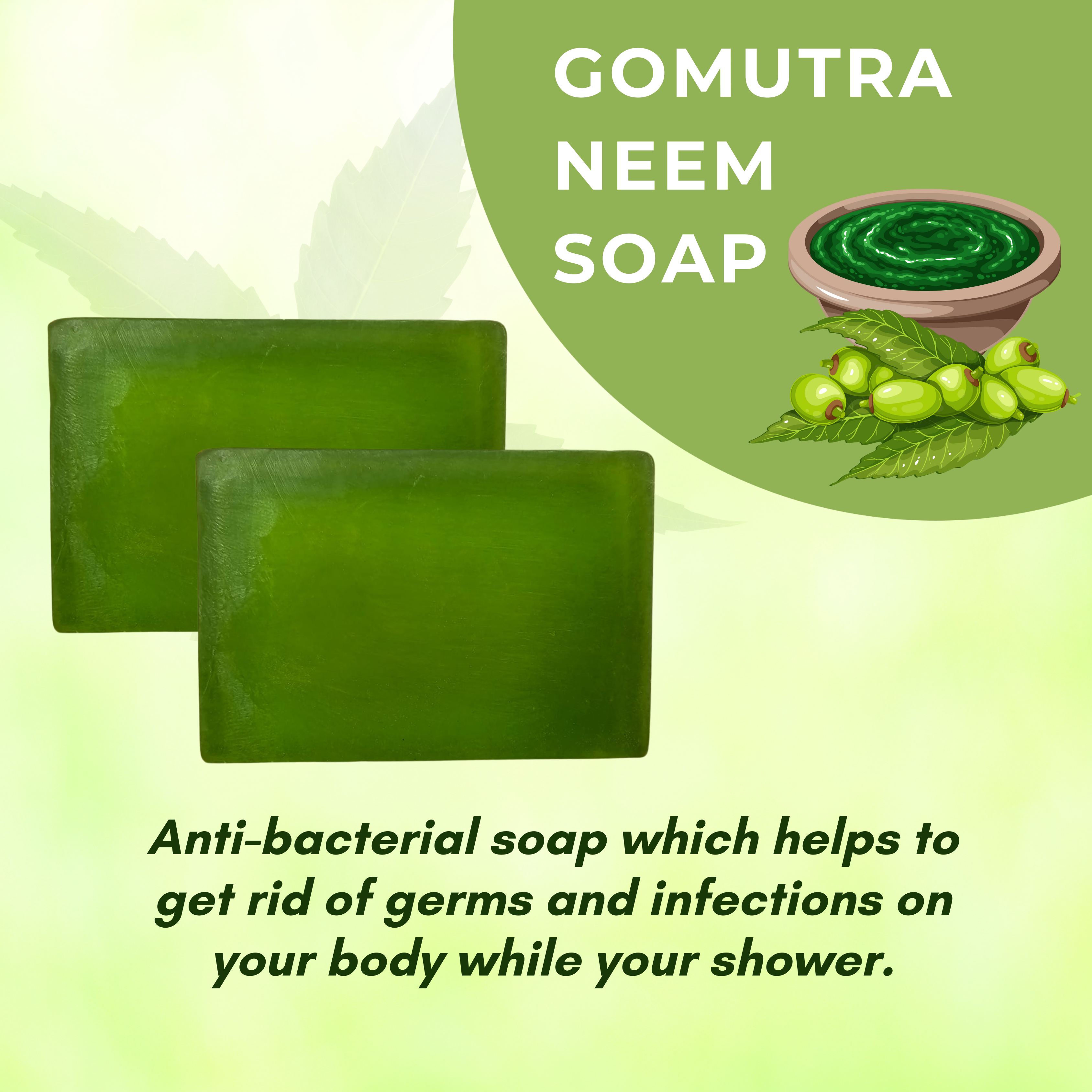 Banlieue Natural Neem Soap With the goodness of neem leaves and vitamin E infuse(pack of 4) - Banlieue